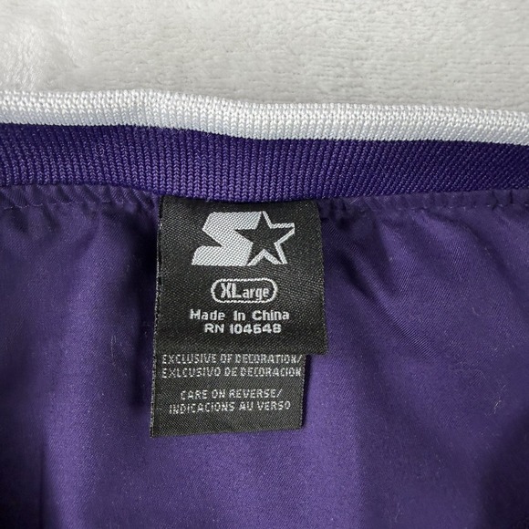 Vintage LSU Tigers Starter Jacket Mens XL Purple Pullover Football Basketball - Picture 5 of 10